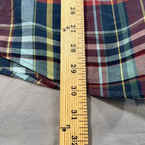 Eddie Bauer Short Sleeve Button Up Shirt Men L Red Plaid Lightweight Stretch NEW - Picture 9 of 9